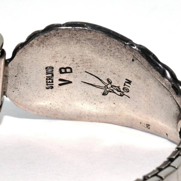 Signed, vb sterling, navajo - Gem Navajo Native American Sterling Silver Onyx Watch \